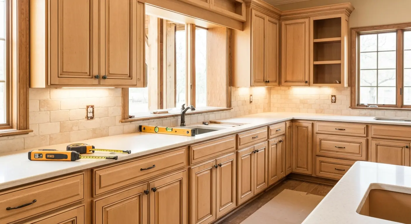 Custom kitchen cabinet installation