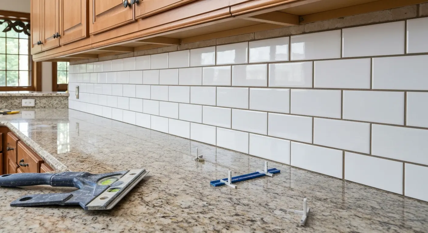 Backsplash tile installation
