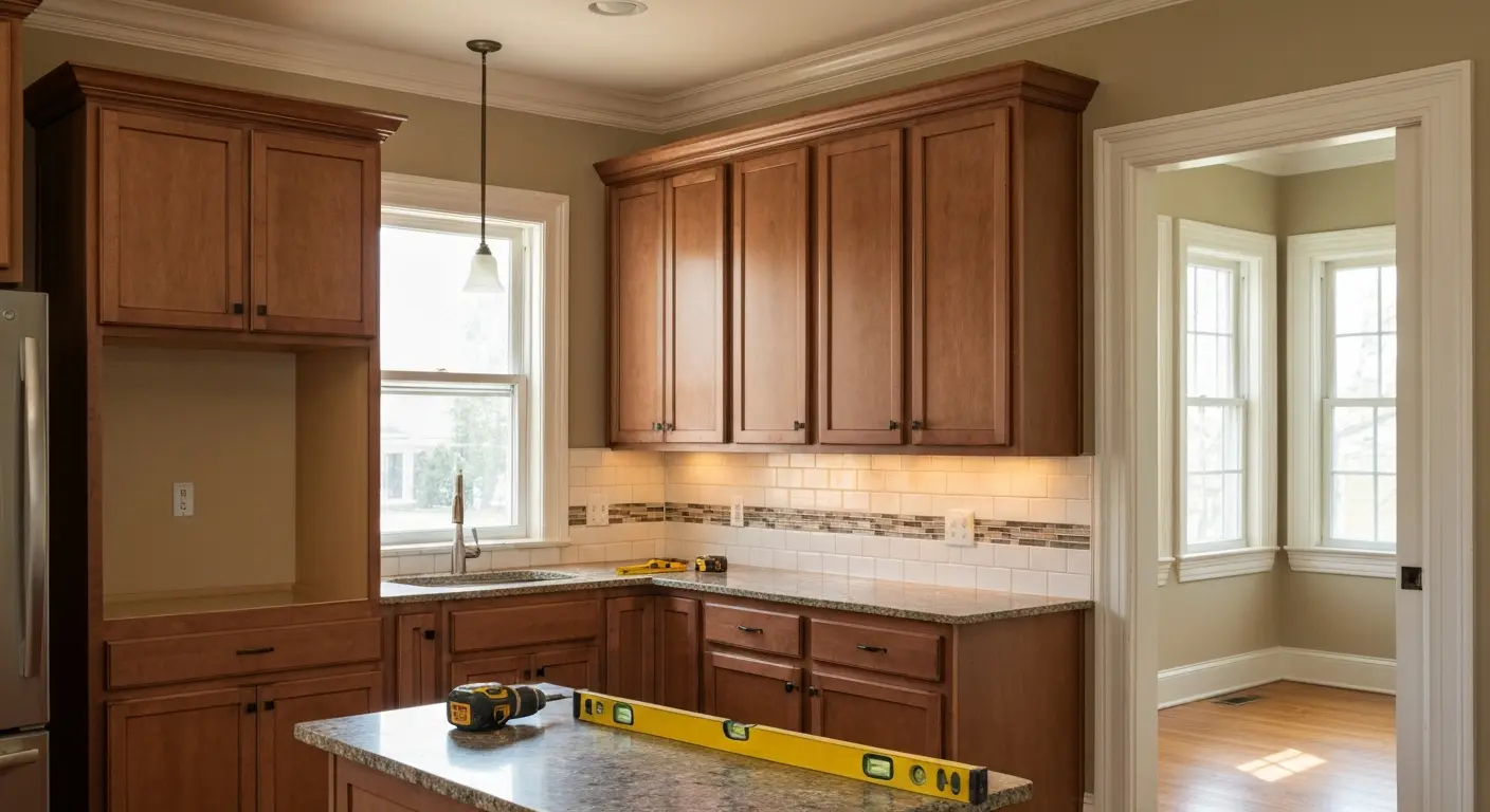 Custom kitchen cabinet installation