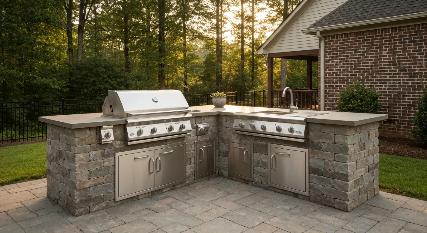 Outdoor kitchen construction