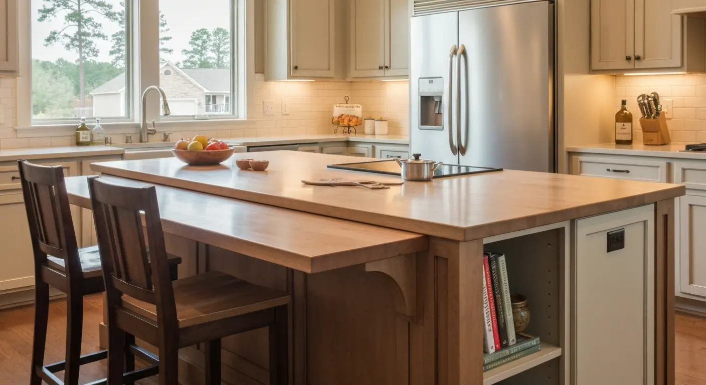 Modern kitchen island with seating