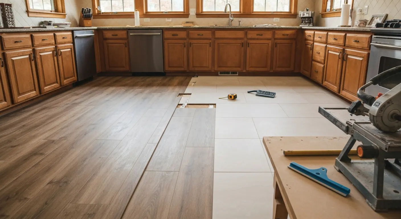 Kitchen flooring installation