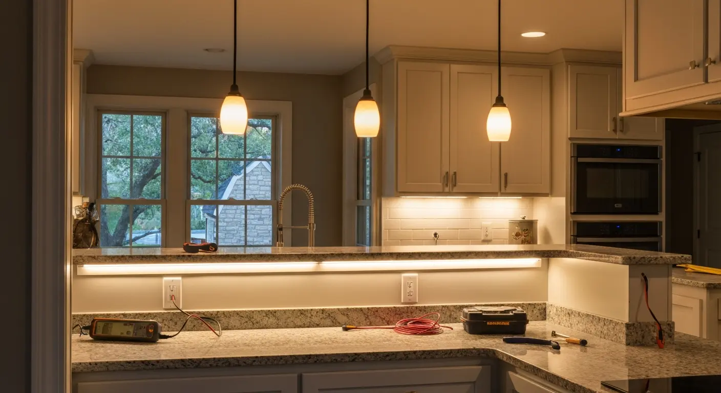 Kitchen lighting installation