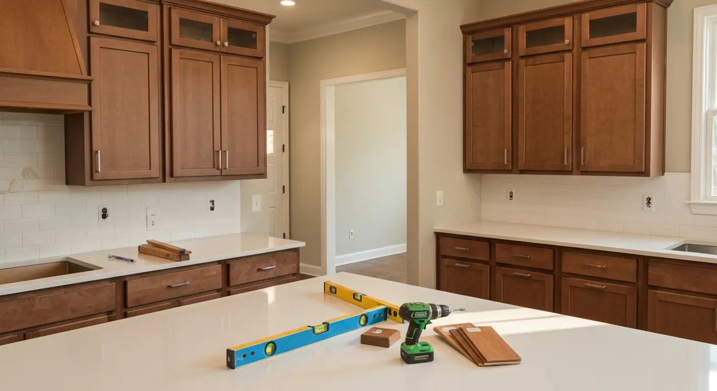 Custom kitchen cabinet installation
