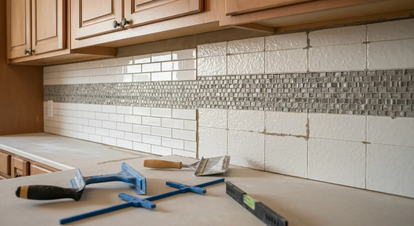 Kitchen backsplash tile installation