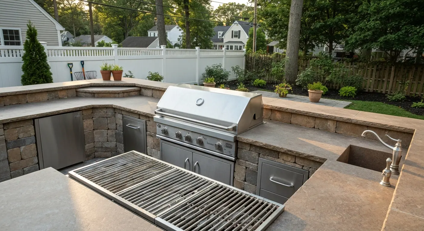 Outdoor kitchen construction