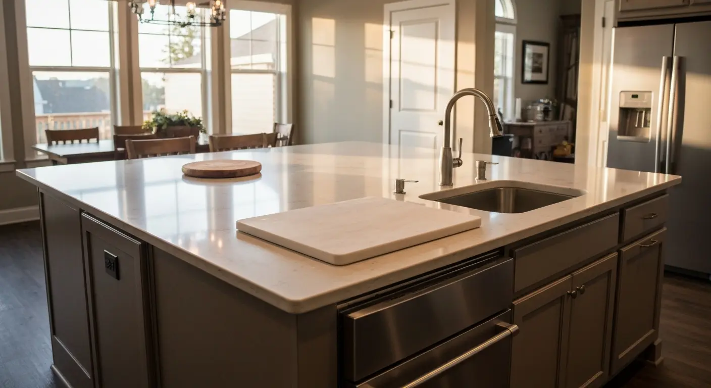 Island with built-in appliances