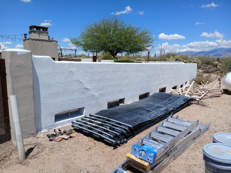 Exterior stucco wall painting