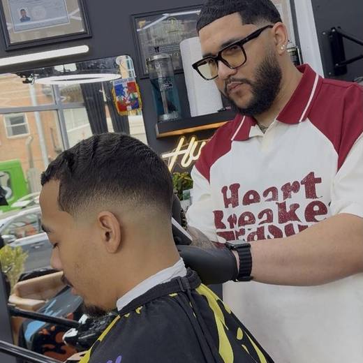 Will lining up a client's fade mid-cut in the shop