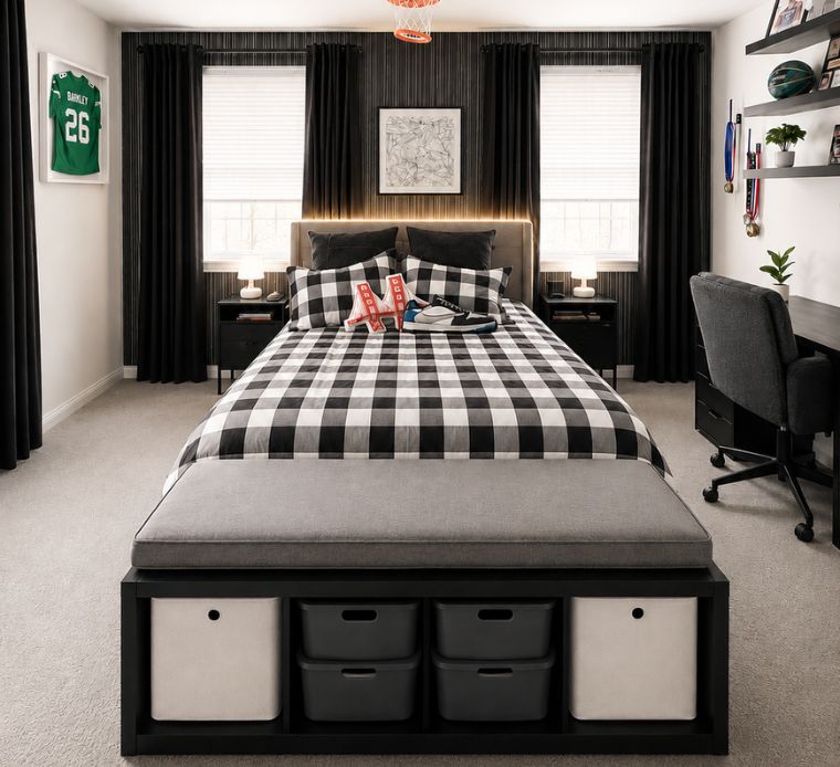 Beautifully styled bedroom showcasing professional home styling and interior organization by Clean House