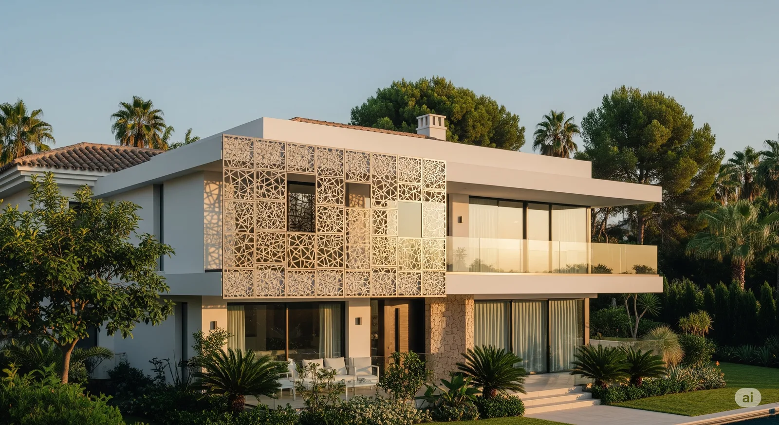 Architectural metal pergola Costa del Sol