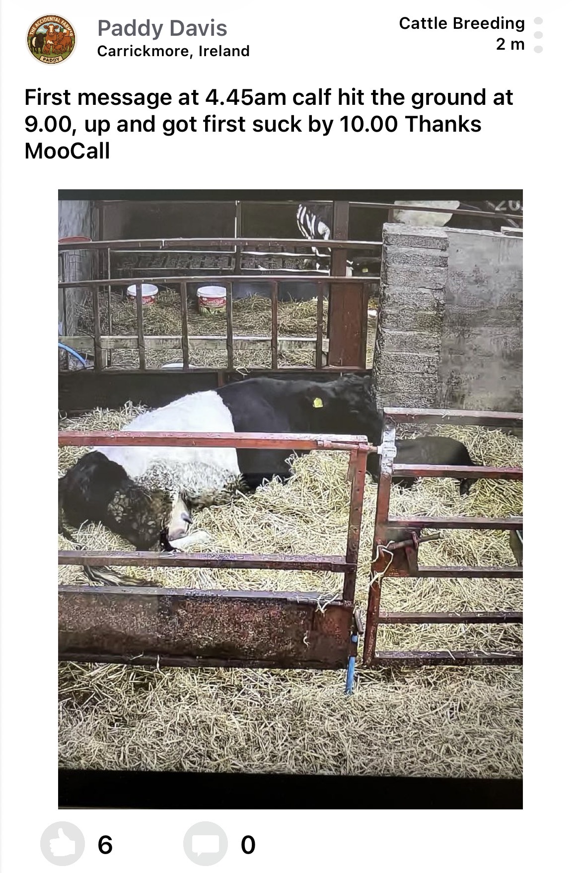 Moocall customer post 5