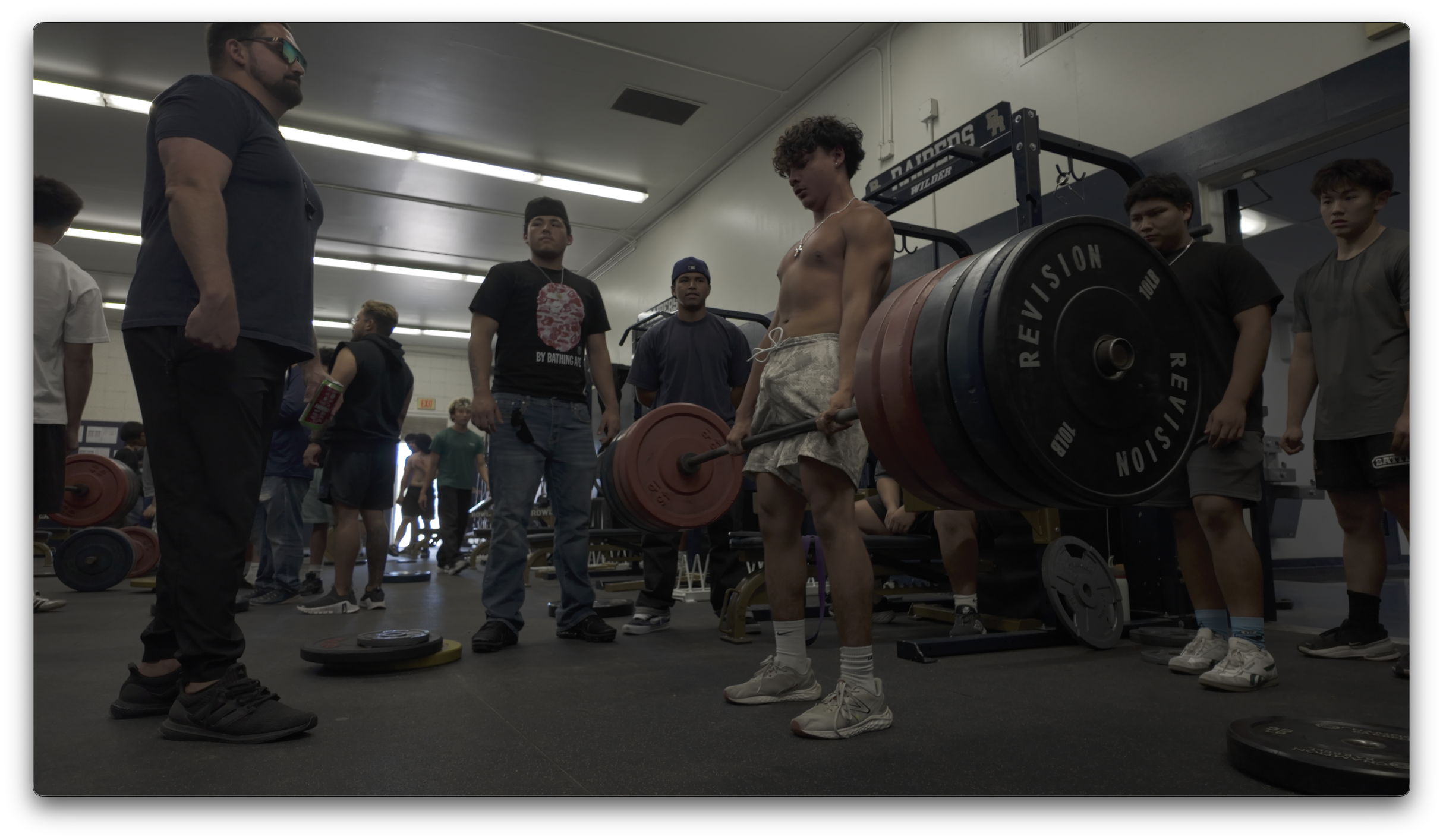Rowland Raiders Football year-round weight room training