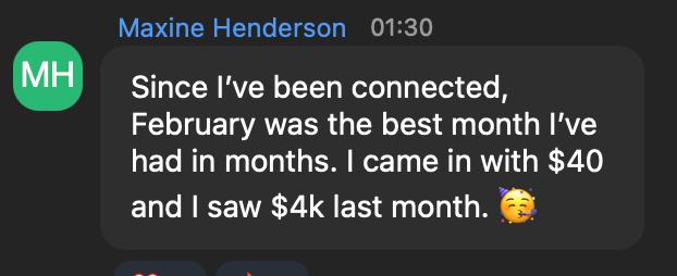 Client testimonial showing business growth
