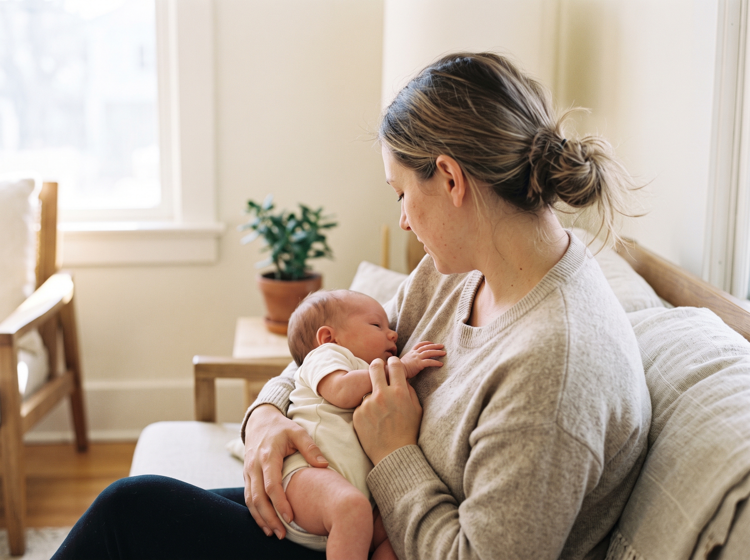 A mom with her newborn — postpartum chiropractic care at Sundays Chiropractic Co. in Monument, Colorado