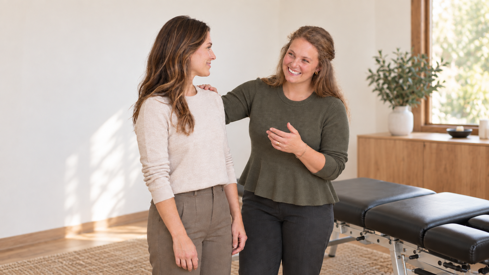A woman receiving chiropractic care at Sundays Chiropractic Co. in Monument, Colorado