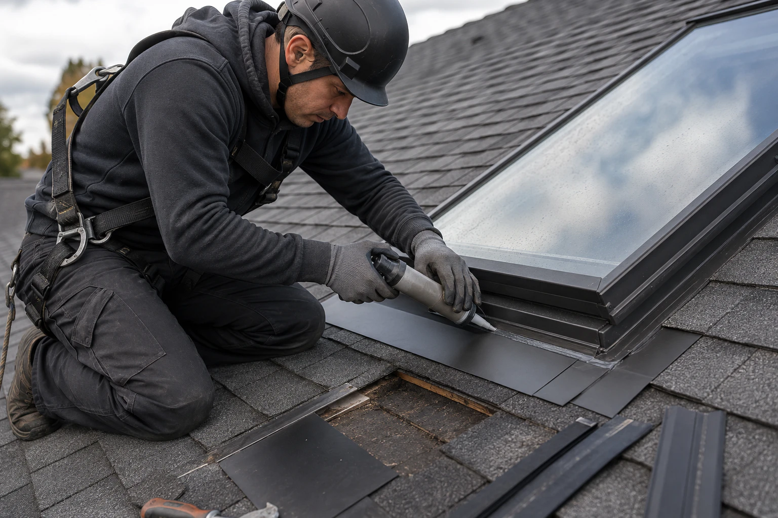 Roofing contractor Ossining NY team completing roof repair