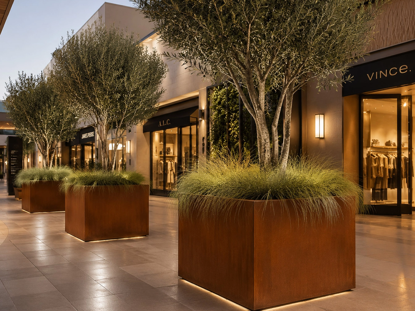 Habitudes corten steel cube planters