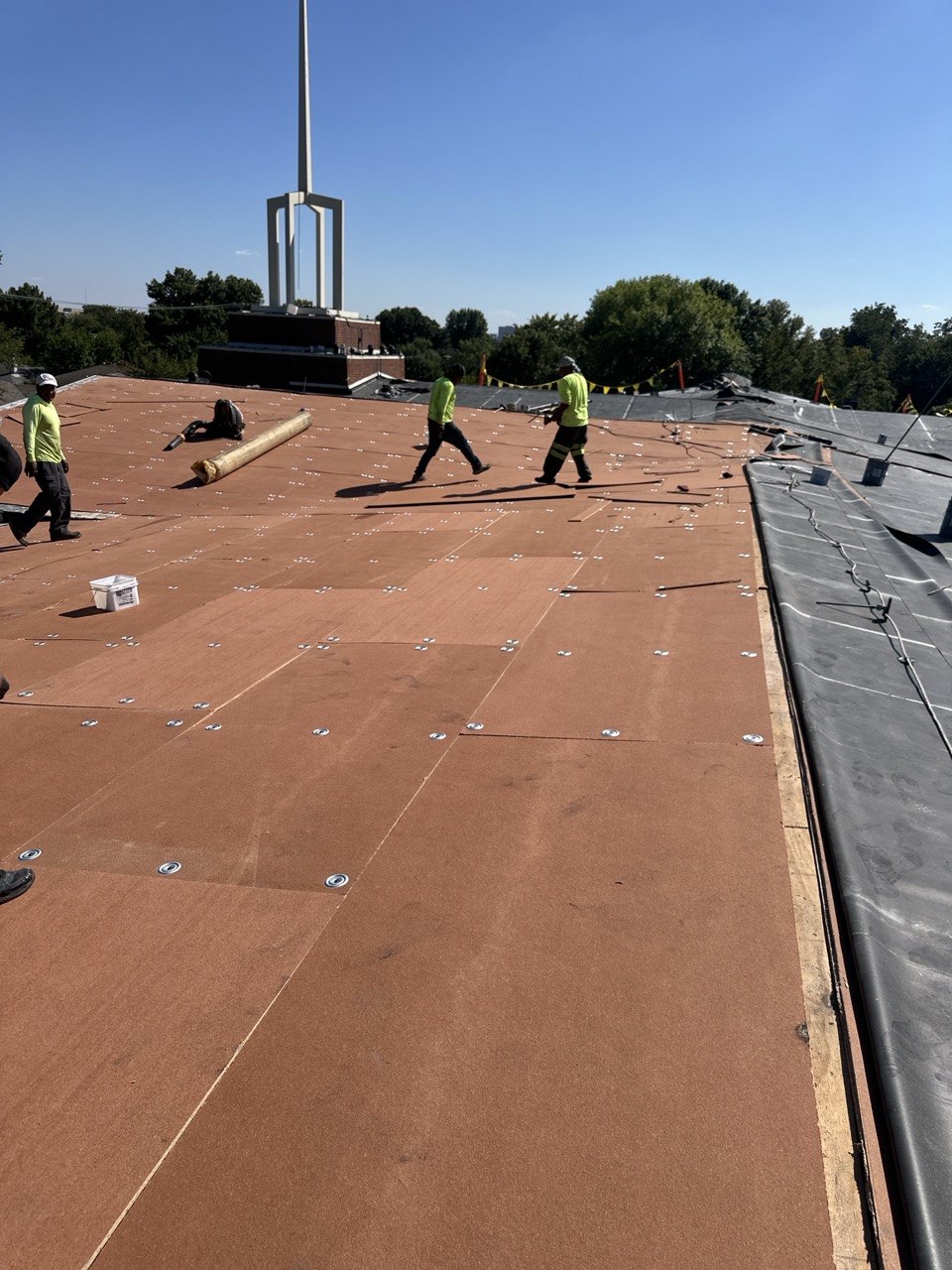 Commercial EPDM Roof at a Church in Tulsa, OK - Installation Progress - High Resolution View 9