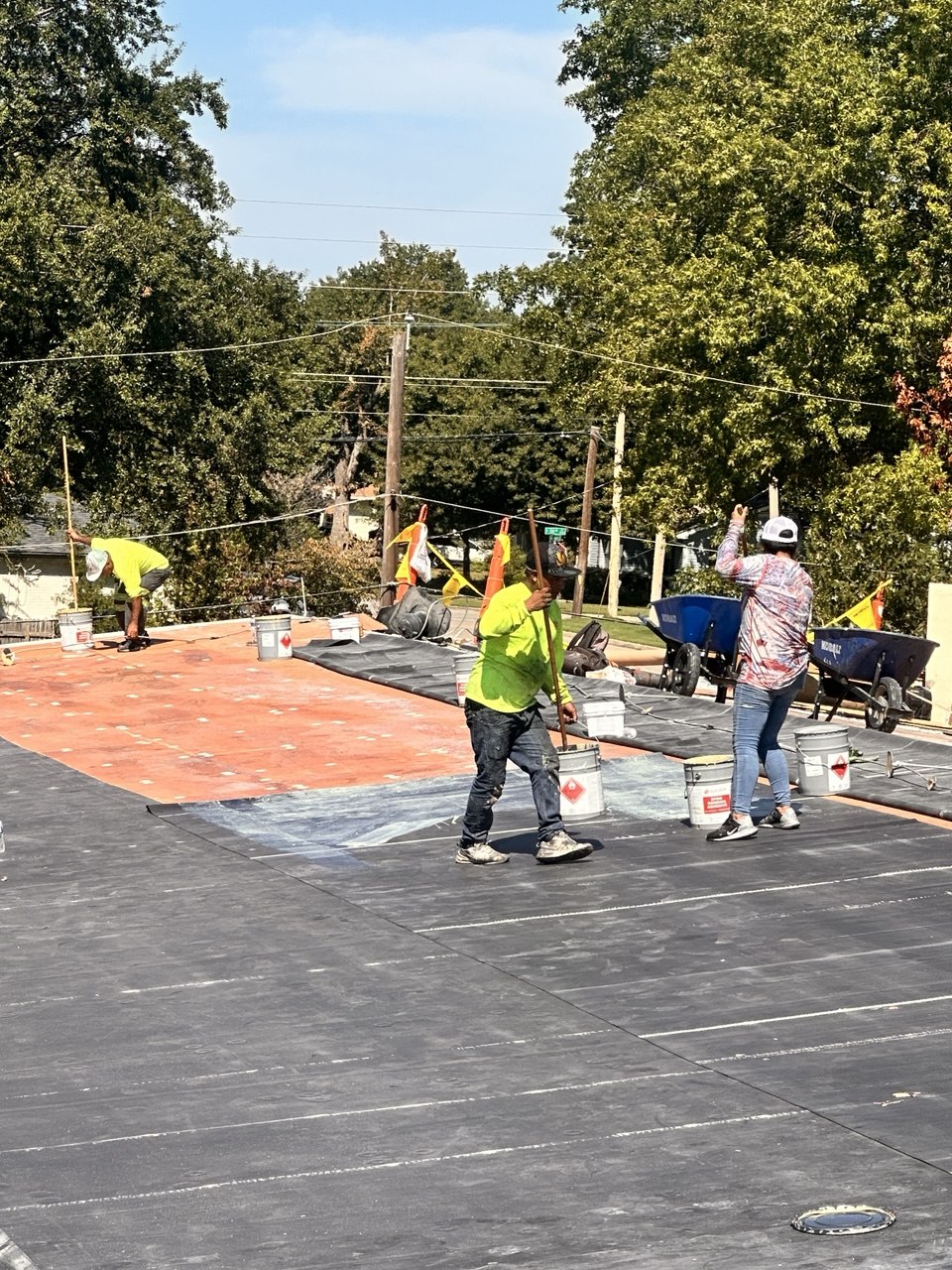 Commercial EPDM Roof at a Church in Tulsa, OK - Membrane Application & Seaming - High Resolution View 1