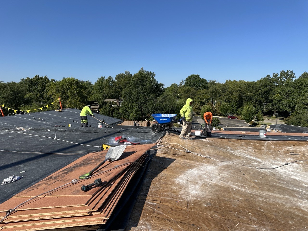 Commercial EPDM Roof at a Church in Tulsa, OK - Membrane Application & Seaming - High Resolution View 3