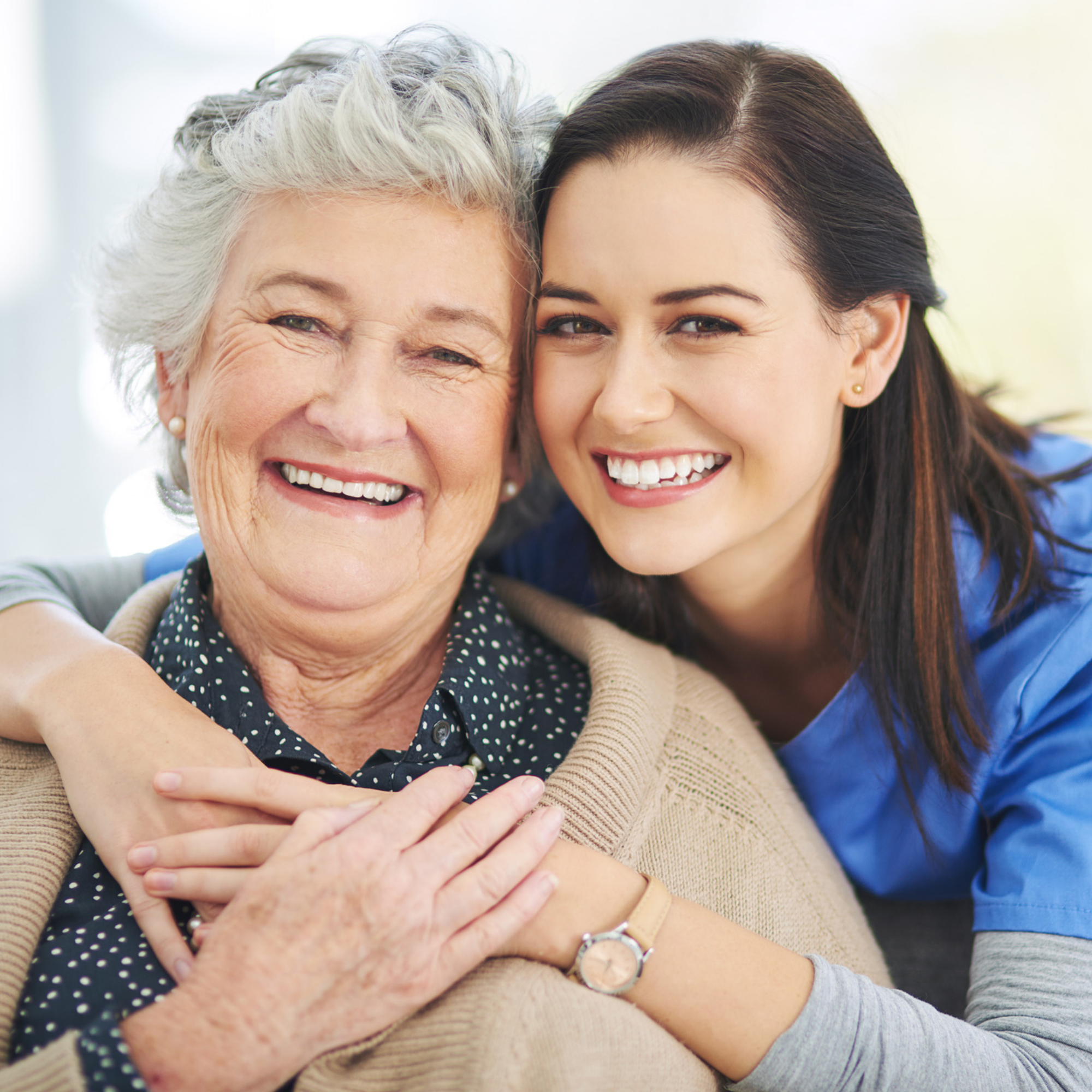 Nursing professional supporting a patient