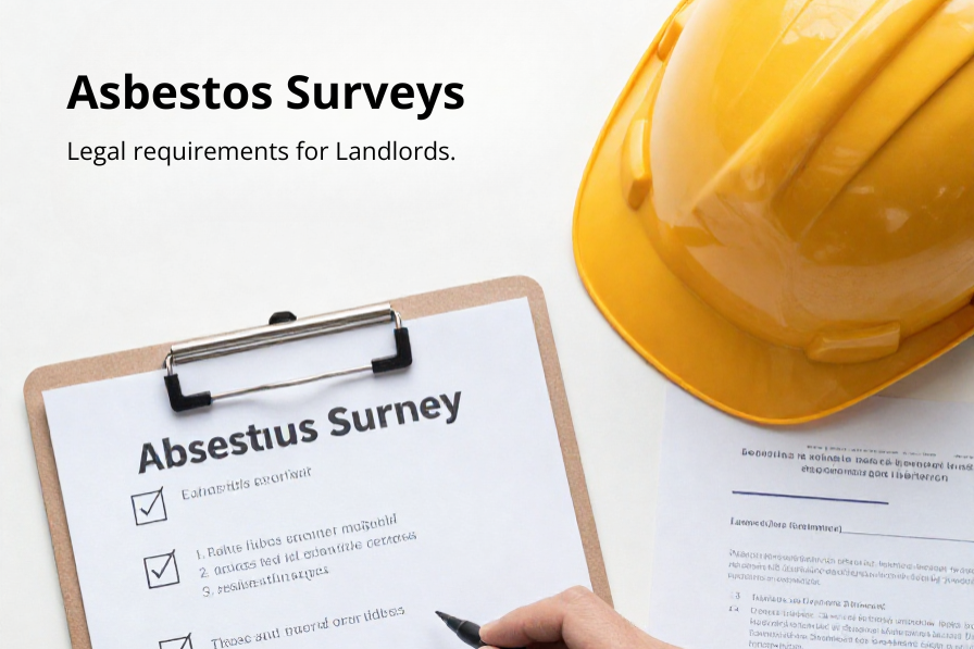 Landlord reviewing an asbestos management survey report for a pre-2000 rental property