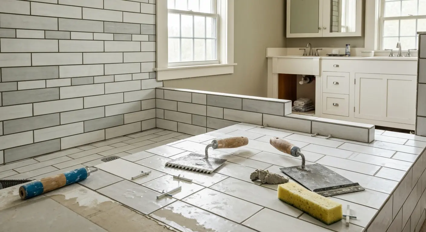 Bathroom tile installation