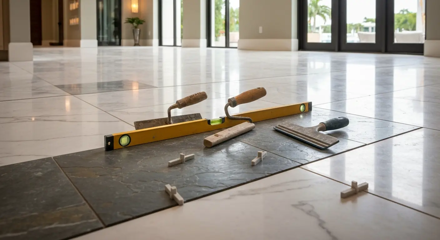 Natural stone tile installation