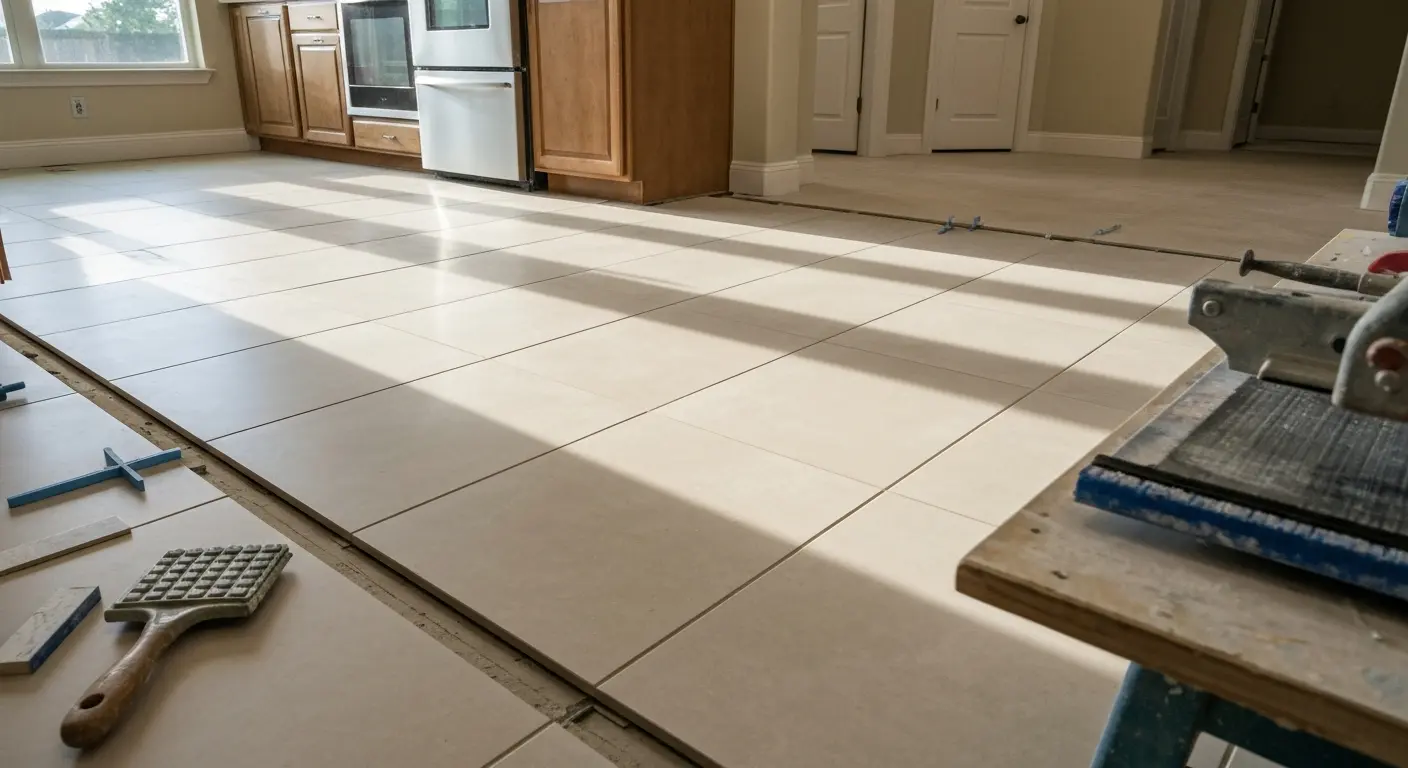 Tile flooring installation in DeLand home