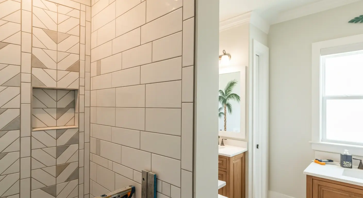 Shower tile installation