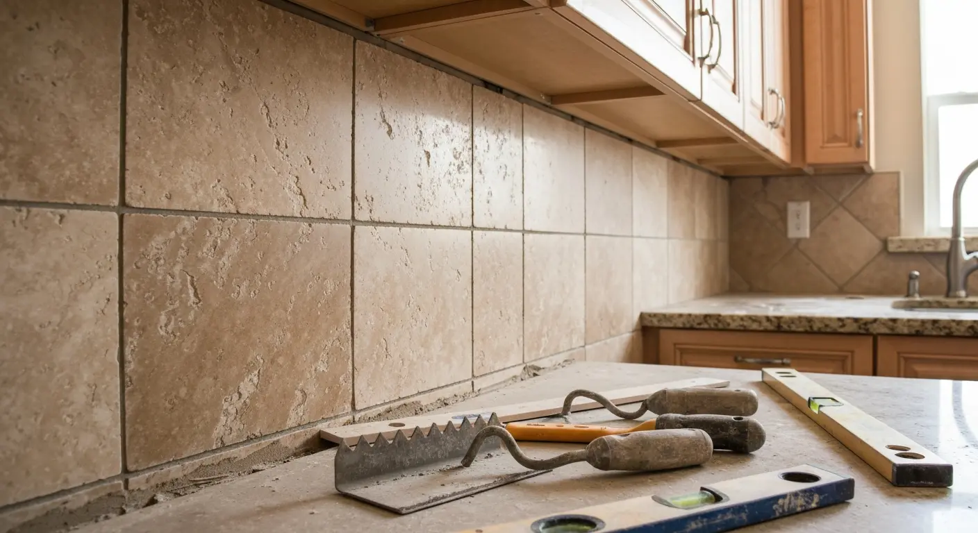 Natural stone tile installation