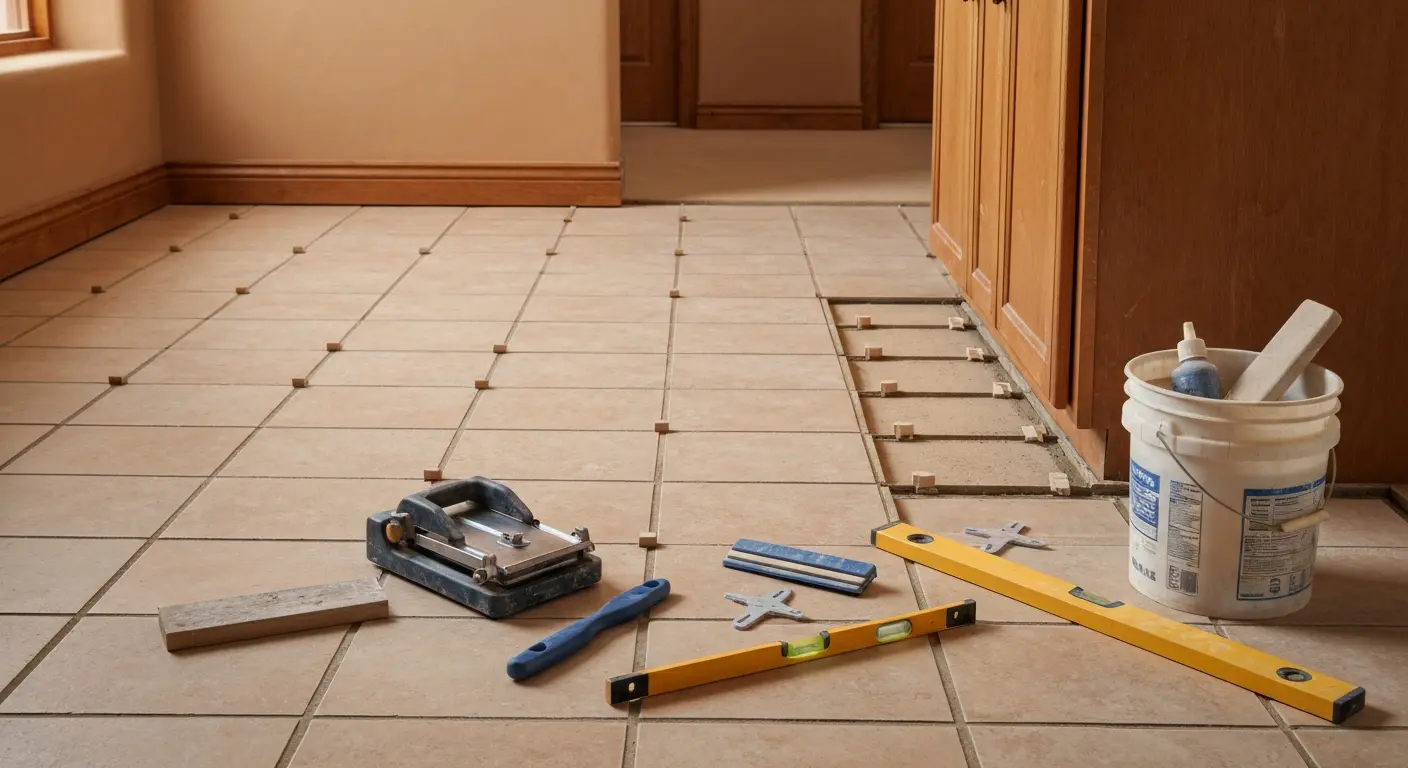Tile flooring installation