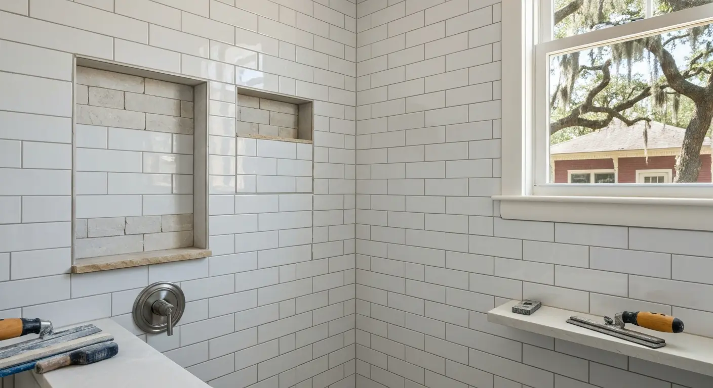 Custom tile shower installation in DeLand home