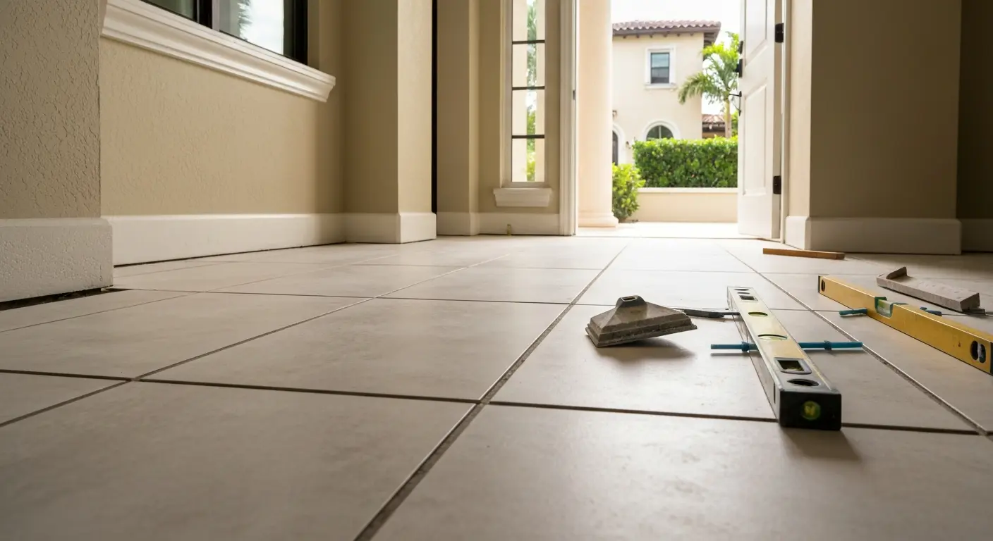 Tile flooring installation