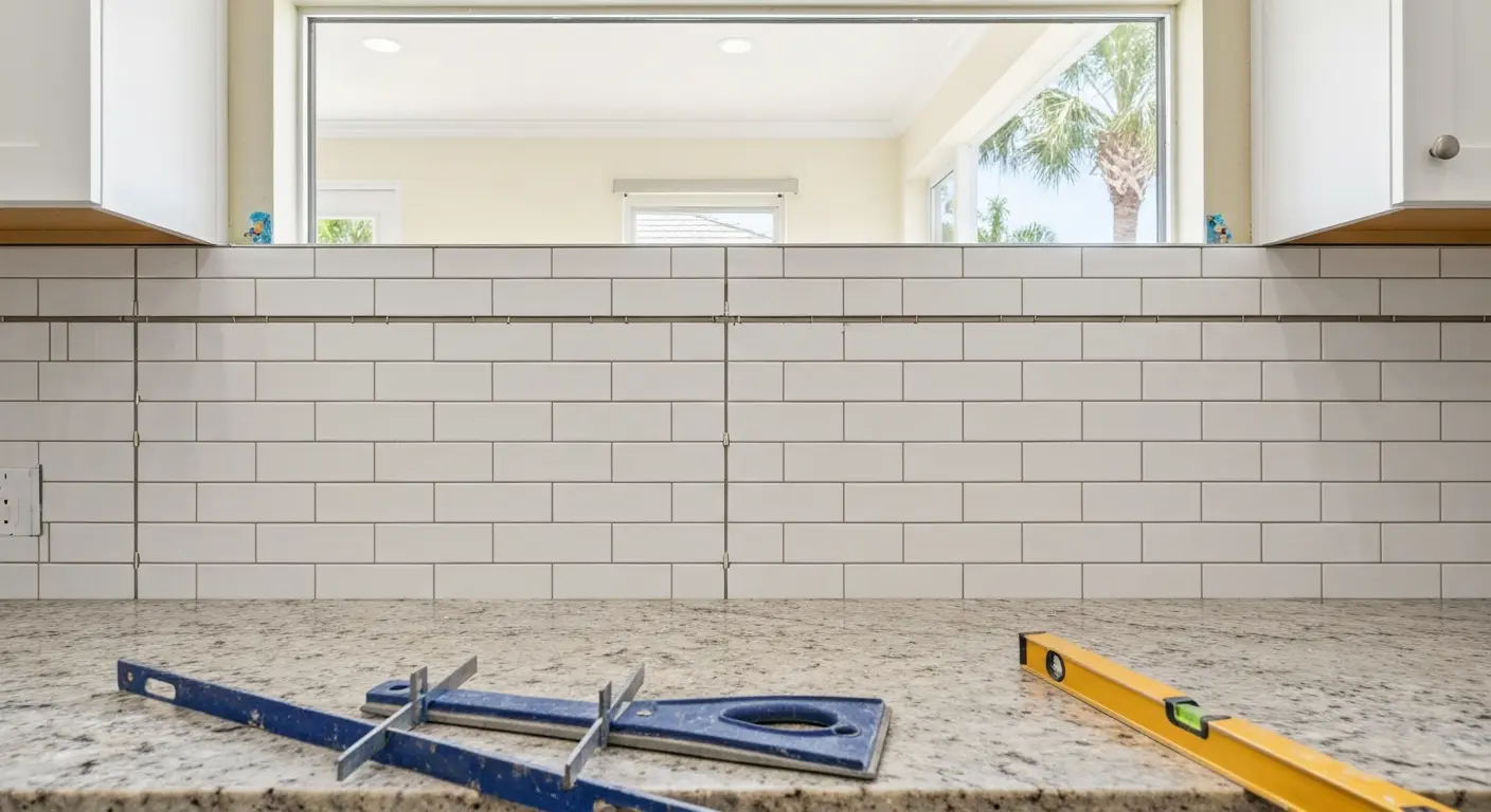 Kitchen backsplash installation