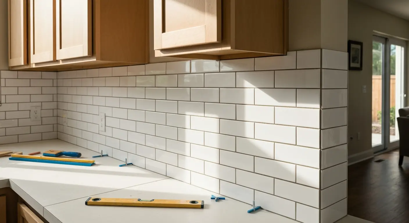 Kitchen backsplash tile installation