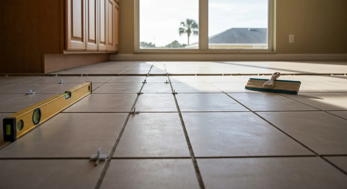 Tile flooring installation