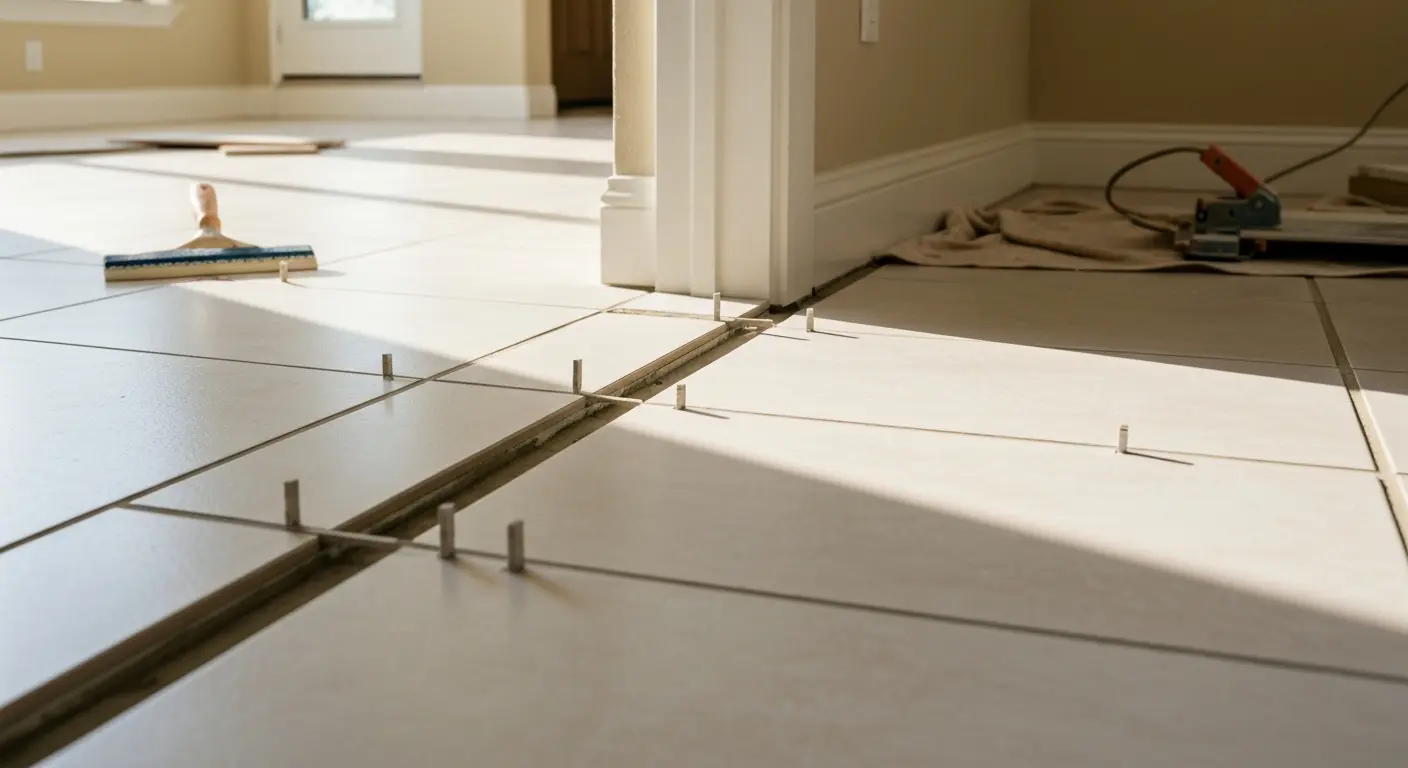 Tile flooring installation