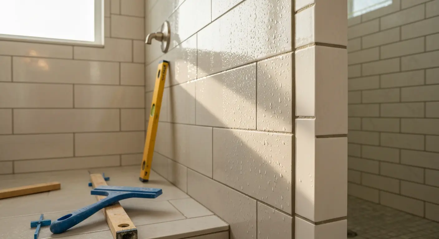 Custom tile shower installation