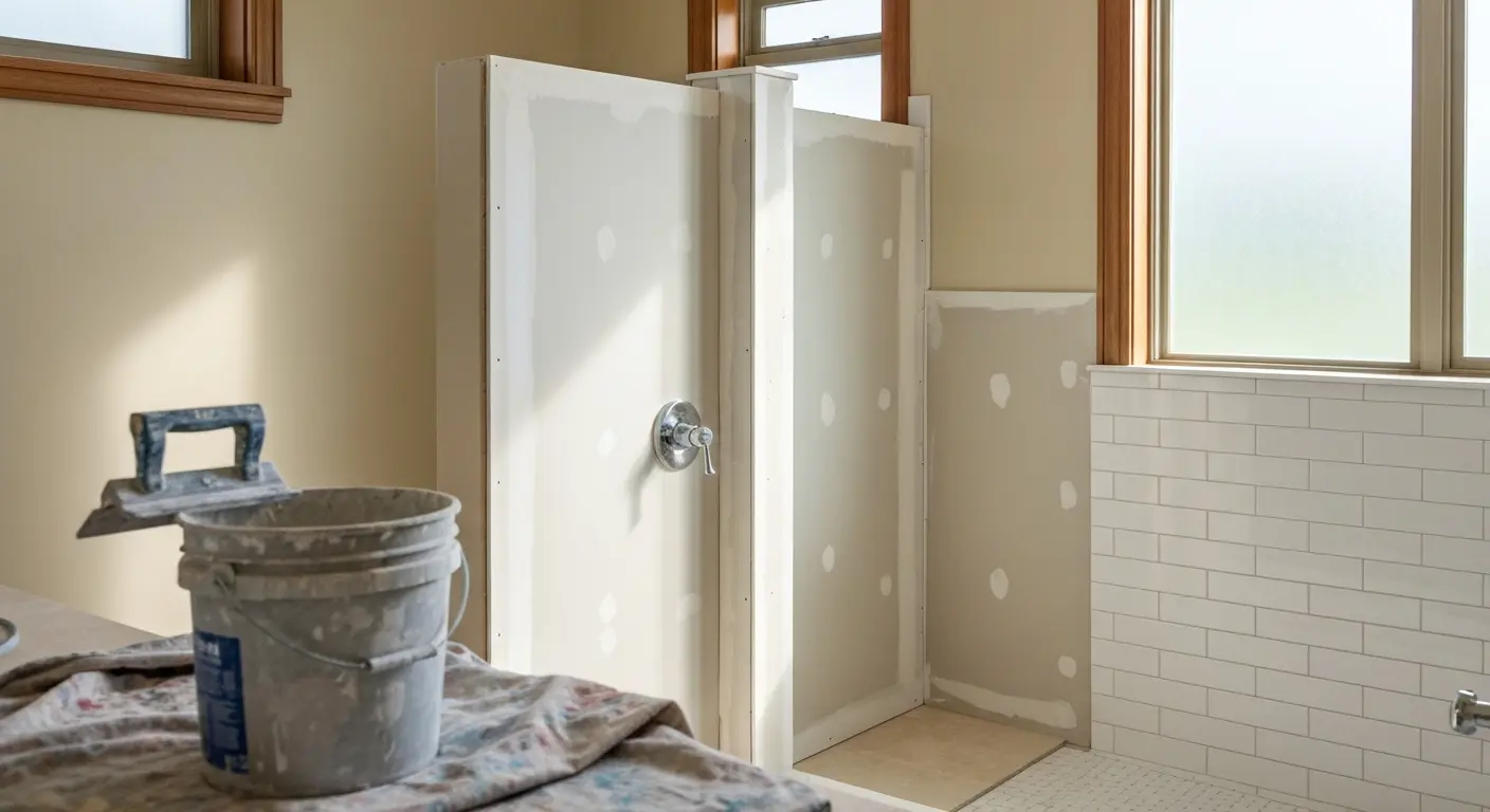 Bathroom drywall installation