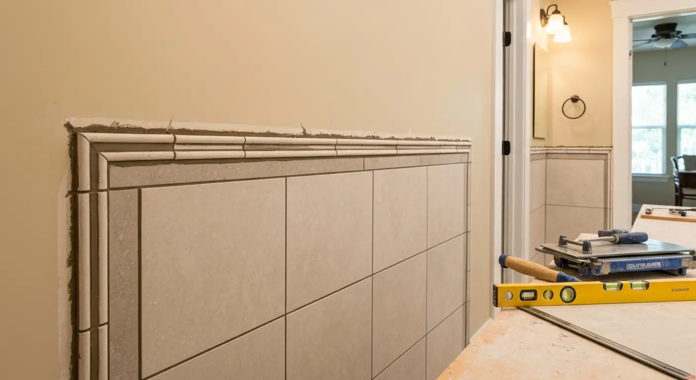 Bathroom tile installation