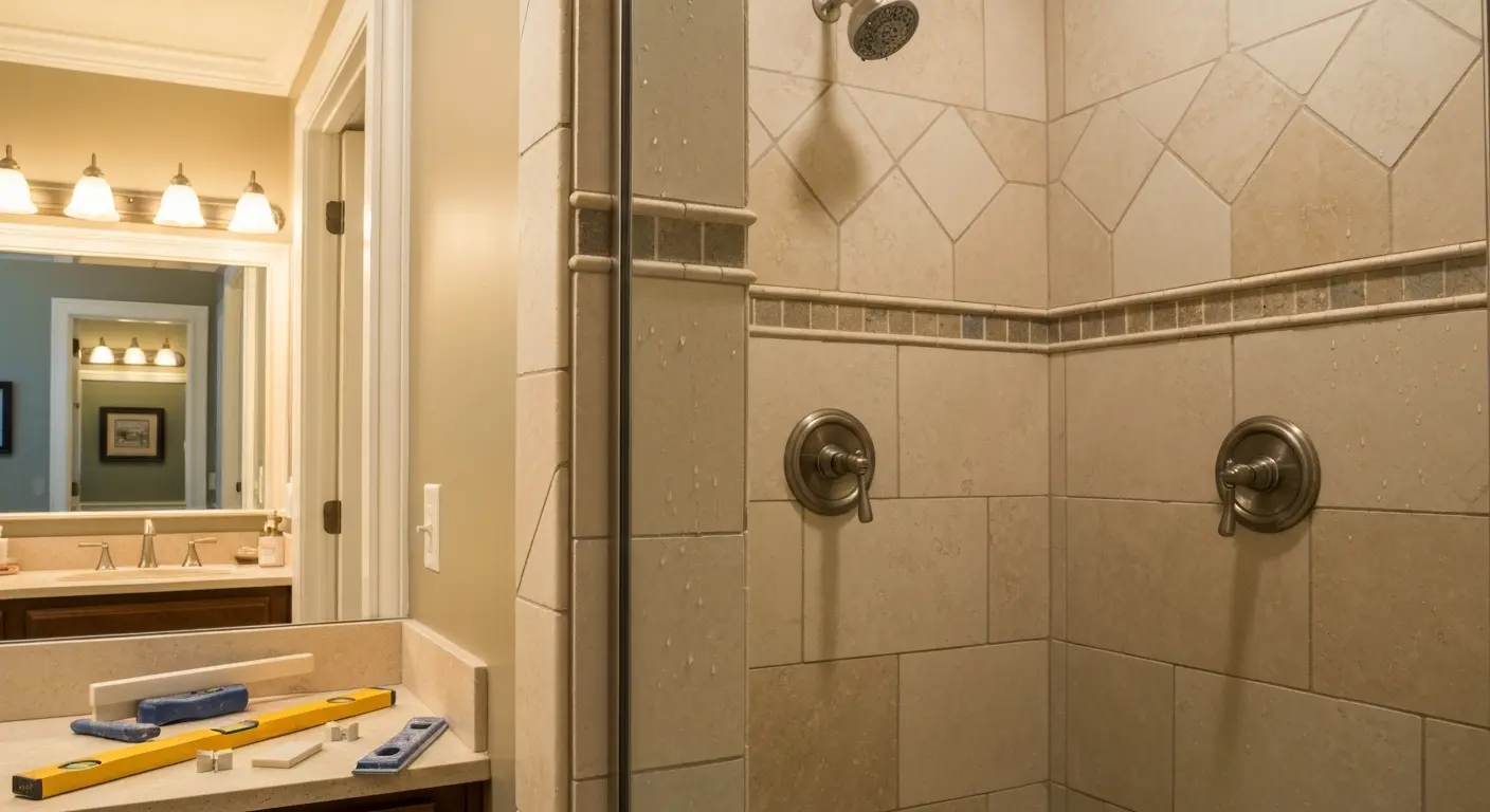 Custom tile shower installation