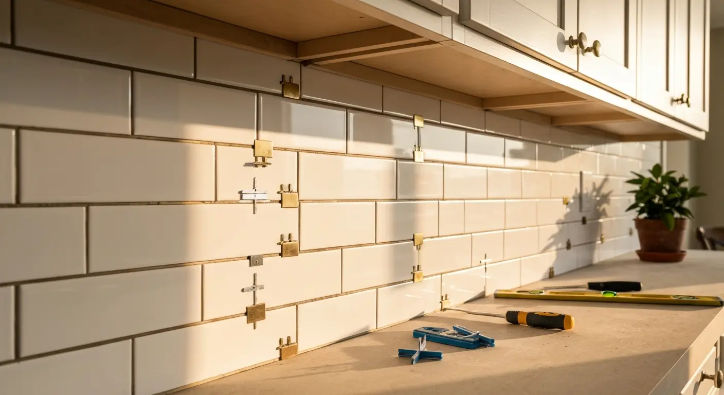 Kitchen backsplash tile installation