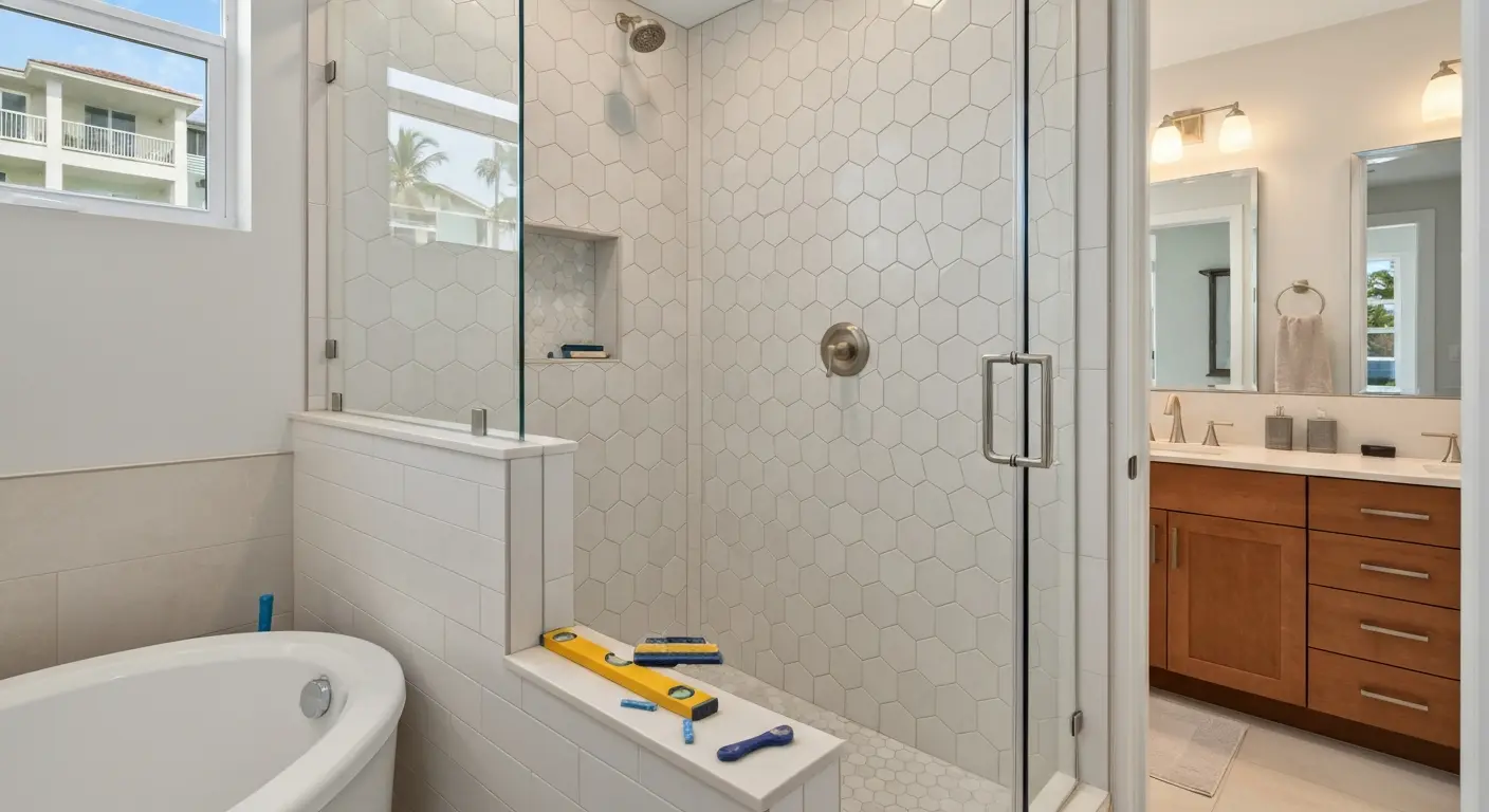 Custom tile shower installation