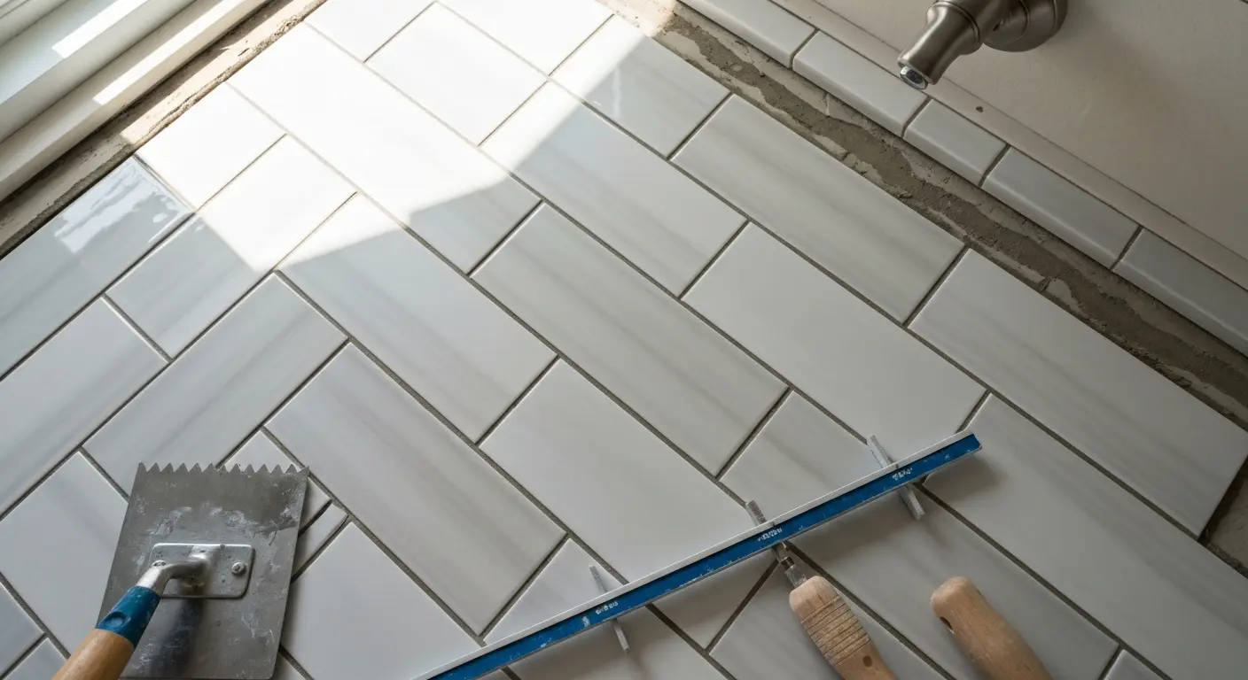 Bathroom tile installation
