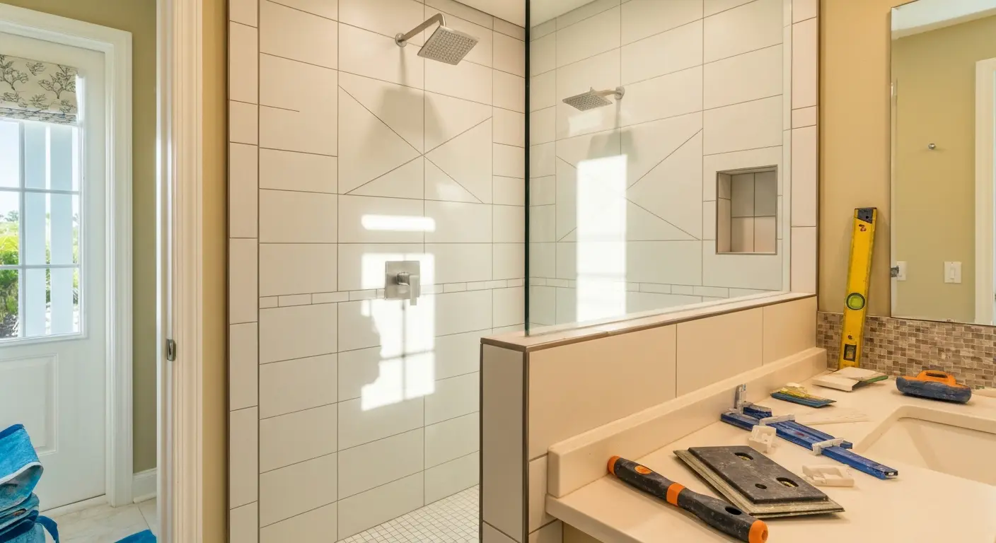 Custom tile shower installation