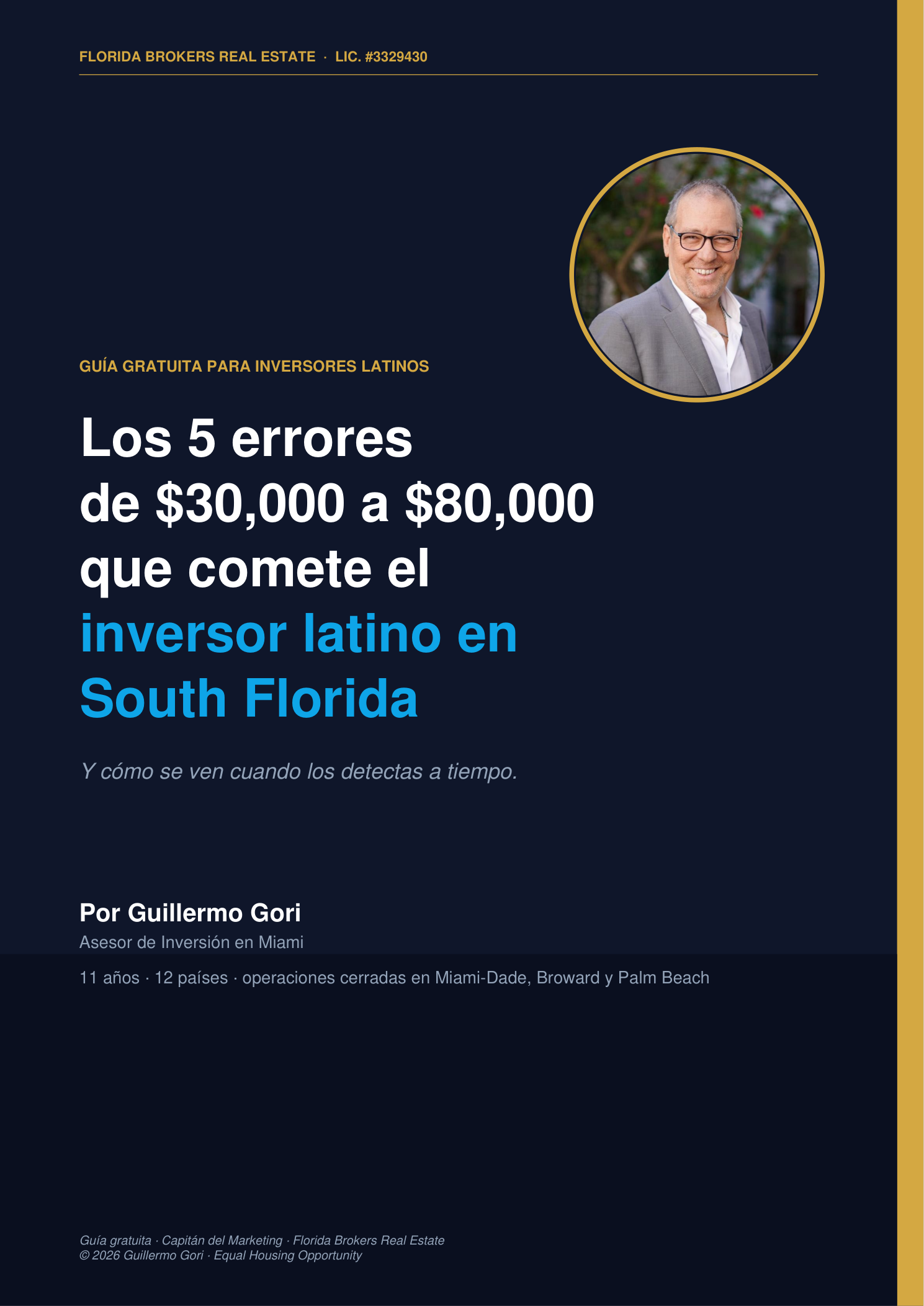 Los 5 errores del inversor latino en South Florida · Tapa de la guía