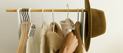 A rail of neutral clothes