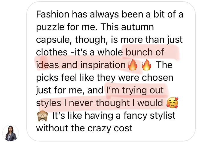 Client review: Fashion has always been a bit of a puzzle for me. This autumn capsule, though, is more than just clothes.